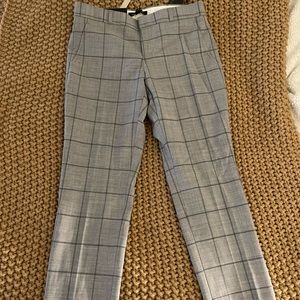 Gray patterned slim straight pants from Banana Republic